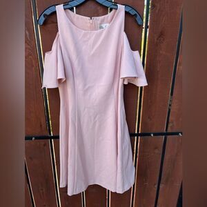 Eliza J Cold Shoulder Shift Dress Size 6 light pink